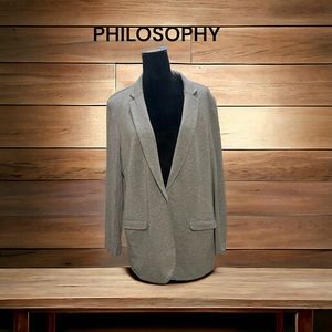 WOMENS, PHILOSOPHY, XXL, GRAY, LONG SLEEVE, BLAZER.
